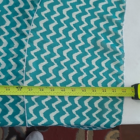 Espresso sleeveless teal & creamy white chevron print, high-low dress size Large - Picture 6 of 7